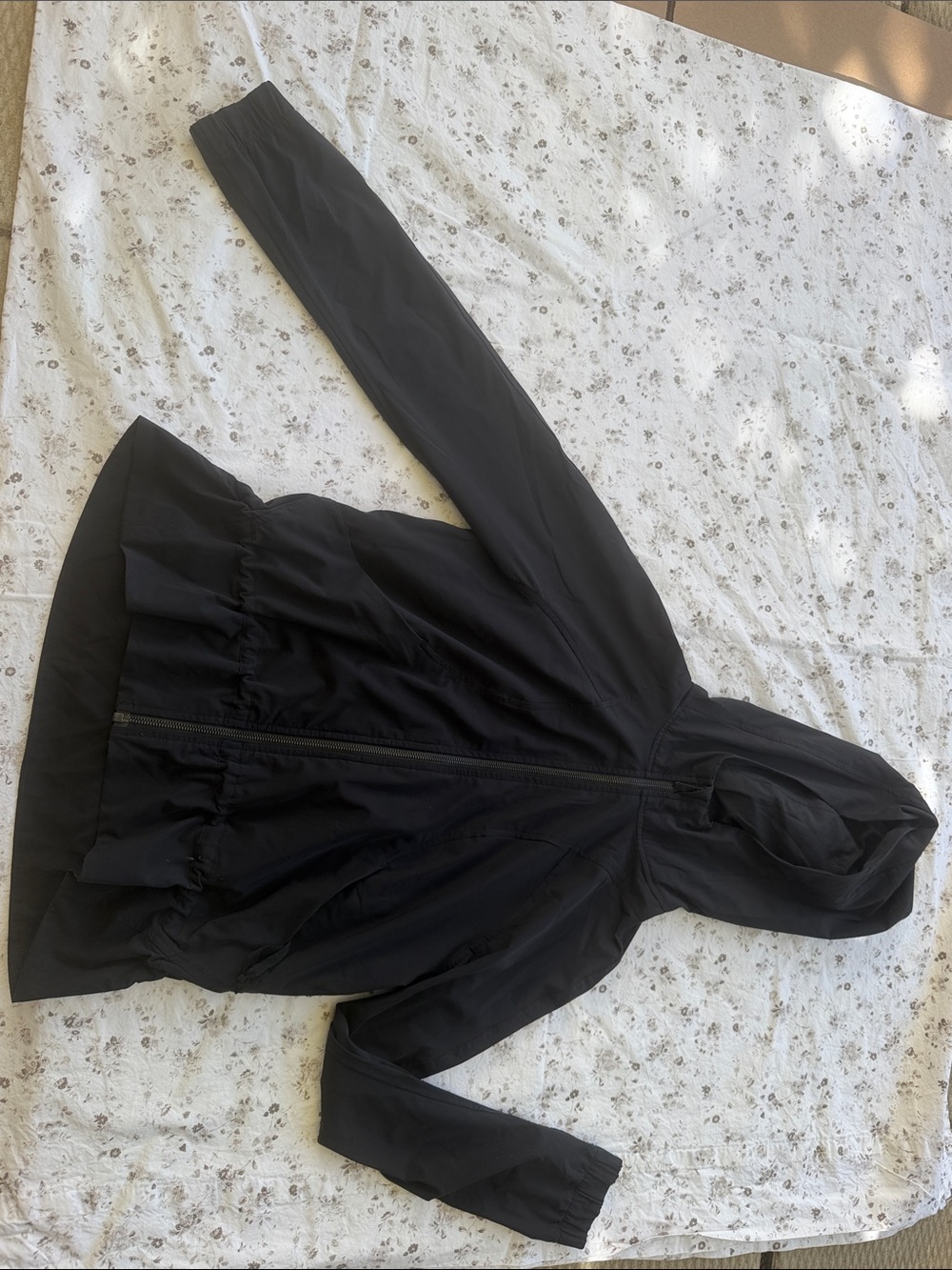 lululemon athletica Black Hooded Utility Jacket with Flared Hem Detail